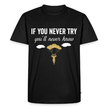 Skydiver Shirt Skydiving Saying - Men's Premium Organic T-Shirt - black - Front - Nico (187cm)