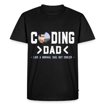 Coding Software Developer Computer Dad - Men's Premium Organic T-Shirt - black - Front - Nico (187cm)