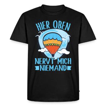 Balloonist Balloon Ride Hot Air Balloonist - Men's Premium Organic T-Shirt - black - Front - Nico (187cm)