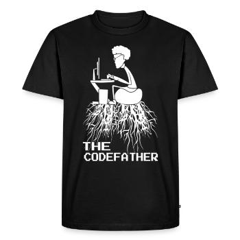 Codefather Informatiker - Computer Programmer - Men's Premium Organic T-Shirt - black - Front - Nico (187cm)