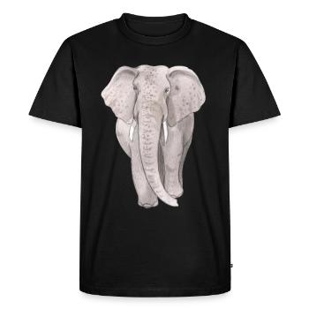 Large Elephant - Men's Premium Organic T-Shirt - black - Front - Nico (187cm)