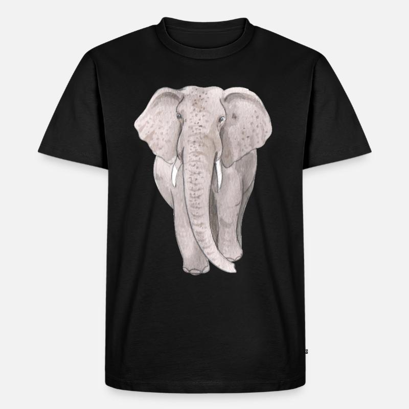Großer Elefant - Männer Premium Bio T-Shirt - Schwarz