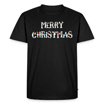 Joyeux Noël String lights cadeau - T-shirt Premium bio Homme - noir - Devant - Nico (187cm)