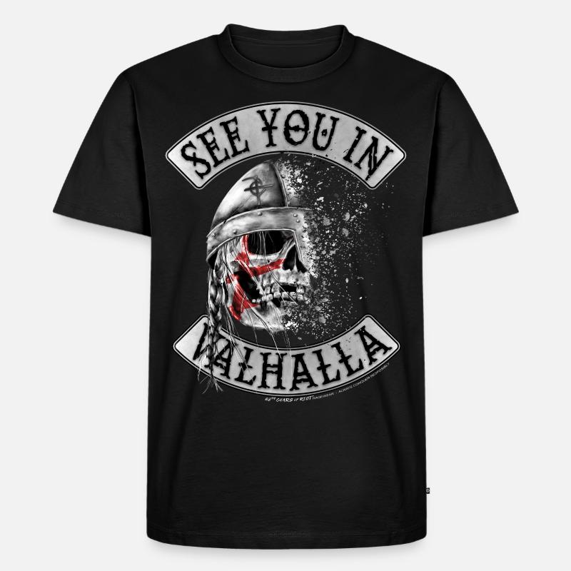 Entering Valhalla - Männer Premium Bio T-Shirt - Schwarz