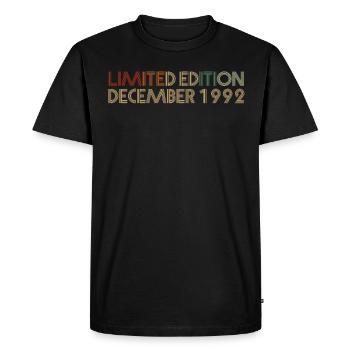 29ème anniversaire Décembre 1992 Idée cadeau - T-shirt Premium bio Homme - noir - Devant - Nico (187cm)