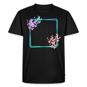 Blue square frame with dots - Men's Premium Organic T-Shirt - black - Front - Nico (187cm)
