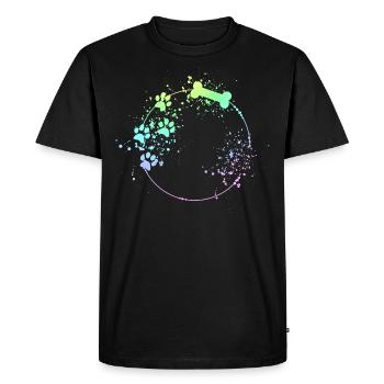 Dog Frame Dog Paw Color Spots - T-shirt Premium bio Homme - noir - Devant - Nico (187cm)