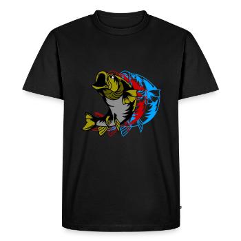 Sandre Poissons Prédateurs Pêcheurs Nature - T-shirt Premium bio Homme - noir - Devant - Nico (187cm)