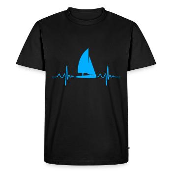 Sailor Sailboat Heart Rate - Saison de navigation - T-shirt Premium bio Homme - noir - Devant - Nico (187cm)