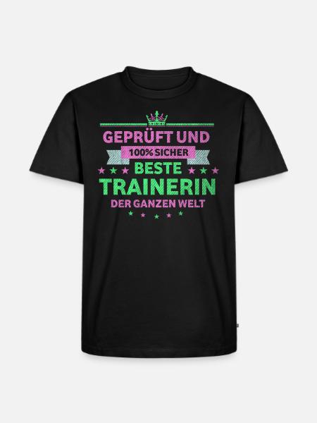 Trainer beste Trainerin - Männer Premium Bio T-Shirt - Schwarz