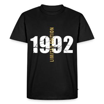 1992 Birthday Vintage Spruch - Men's Premium Organic T-Shirt - black - Front - Nico (187cm)