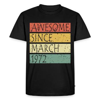 March 1972 Born - Men's Premium Organic T-Shirt - black - Front - Nico (187cm)