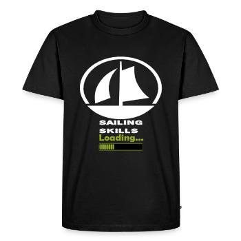 Sailor Skills Sailboat - Men's Premium Organic T-Shirt - black - Front - Nico (187cm)