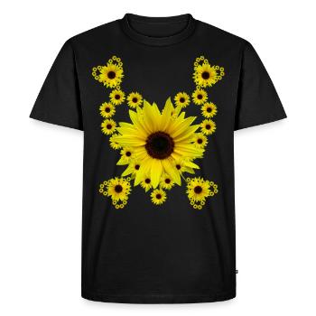 Cœur de tournesol, Tournesol, Cœur de tournesol - T-shirt Premium bio Homme - noir - Devant - Nico (187cm)