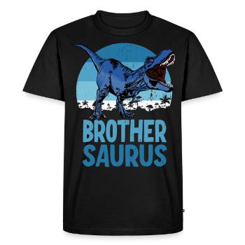 Famille de dinosaures Brother Saurus Brothersaurus - T-shirt Premium bio Homme - noir - Devant - Nico (187cm)
