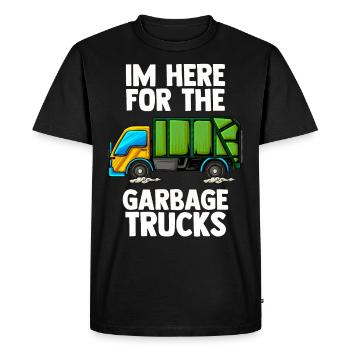 Camion à ordures Poubelles Déchets Déchets - T-shirt Premium bio Homme - noir - Devant - Nico (187cm)