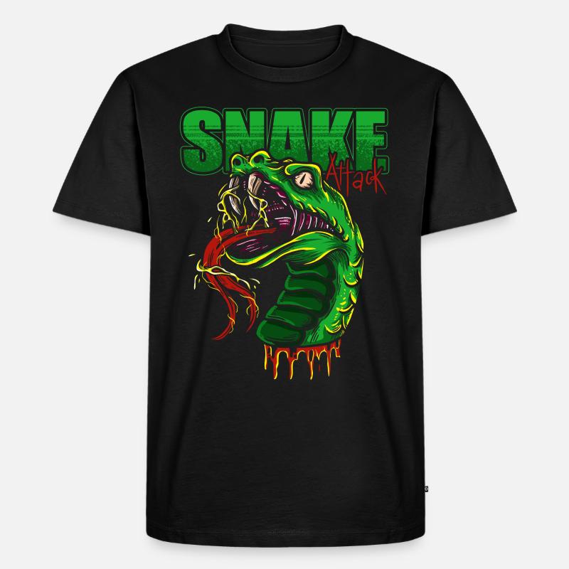 Schlange - Männer Premium Bio T-Shirt - Schwarz