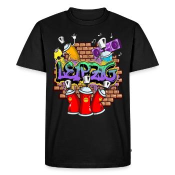 Leipzig Germany City Graffiti Sprayer Skater - Men's Premium Organic T-Shirt - black - Front - Nico (187cm)