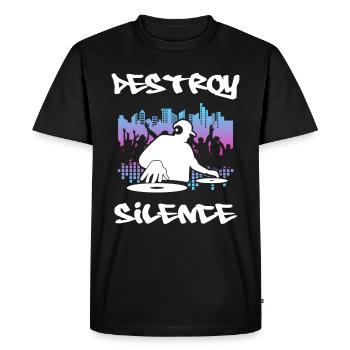 DJ Gift Music Disc Jockey Disco Techno Rave - Men's Premium Organic T-Shirt - black - Front - Nico (187cm)