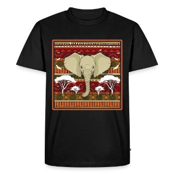 Éléphant - T-shirt Premium bio Homme - noir - Devant - Nico (187cm)