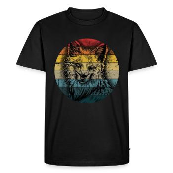Fox Forest Animal Fox Smart Clever Cadeau - T-shirt Premium bio Homme - noir - Devant - Nico (187cm)
