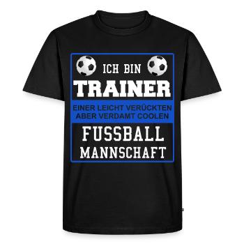 Fussball Fussball Coach Trainer - Männer Premium Bio T-Shirt - Schwarz - Vorne - Nico (187cm)