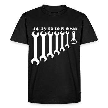 0,33 mécanicien d'alcool à clé - T-shirt Premium bio Homme - noir - Devant - Nico (187cm)