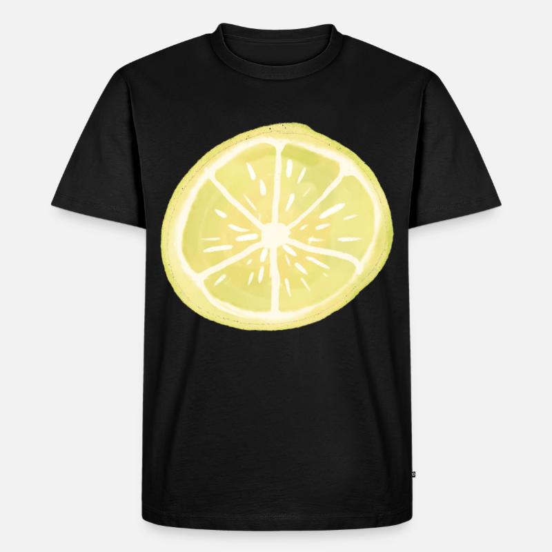 Zitronen Scheibe - Männer Premium Bio T-Shirt - Schwarz
