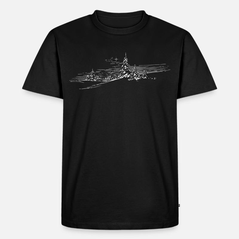 Winterlandschaft - Männer Premium Bio T-Shirt - Schwarz