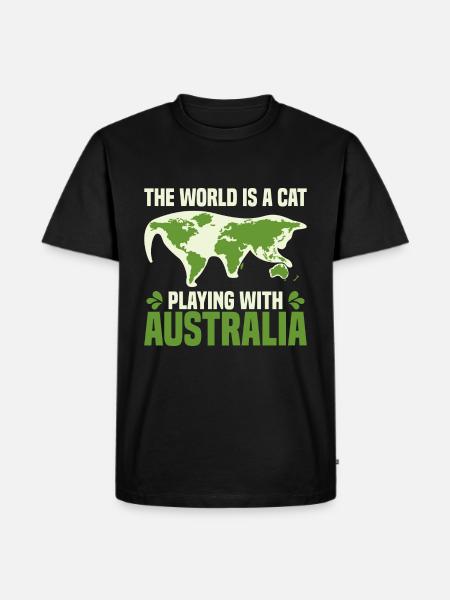 Kat Spille bold World Map kontinenter Meme Gave - Herre Premium økologisk T-shirt - sort