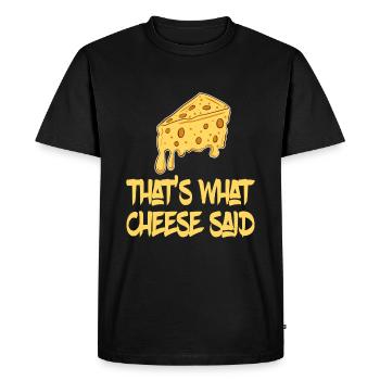 Drôle de TShirt au fromage pour les personnes dépendantes - T-shirt Premium bio Homme - noir - Devant - Nico (187cm)