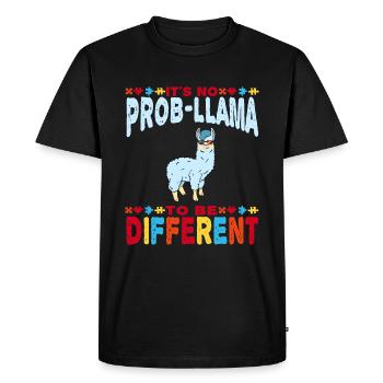 Autism Awareness Tee "It's No ProbLlama To Be - Men's Premium Organic T-Shirt - black - Front - Nico (187cm)