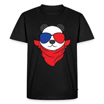 A Cool Panda Tee With A Nice Illustration Of A - Men's Premium Organic T-Shirt - black - Front - Nico (187cm)