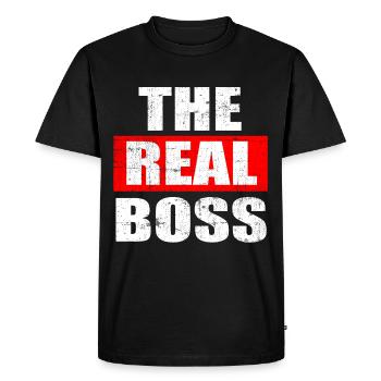 A Real Tee For The Bossy You Saying "The Real - Men's Premium Organic T-Shirt - black - Front - Nico (187cm)