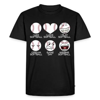 I Like Softball I Love Softball I Play Softball I - Men's Premium Organic T-Shirt - black - Front - Nico (187cm)
