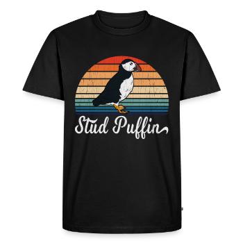 Be Cock Of The Walk With This Stylish Retro "Stud - Men's Premium Organic T-Shirt - black - Front - Nico (187cm)