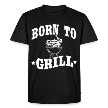 Un joli teeshirt à griller pour griller disant " - T-shirt Premium bio Homme - noir - Devant - Nico (187cm)