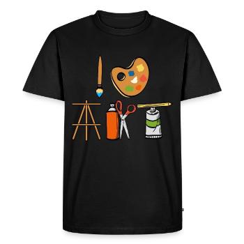 Painting Tee For Painters Artist Tools Tshirt - Men's Premium Organic T-Shirt - black - Front - Nico (187cm)