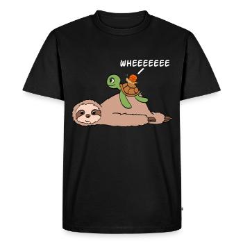 Pour les amoureux des animaux Grande chemise - T-shirt Premium bio Homme - noir - Devant - Nico (187cm)