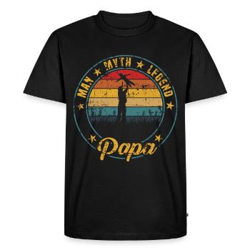 "Homme mythe légende papa" Conception de tshirt - T-shirt Premium bio Homme - noir - Devant - Nico (187cm)