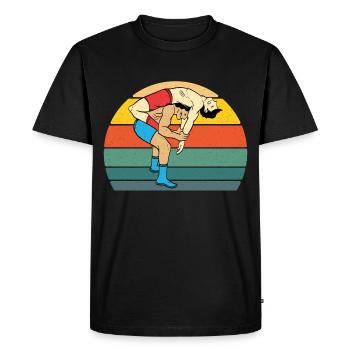Chemise de lutte rétro pour lutteur amateur ou - T-shirt Premium bio Homme - noir - Devant - Nico (187cm)