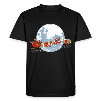 "Merry Christmas Moon" Chemise Hohohoho de Noël - T-shirt Premium bio Homme - noir - Devant - Nico (187cm)