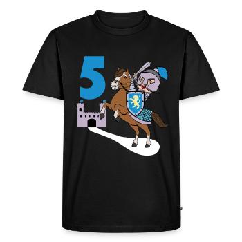 5th Birthday Great gift idea for every knight and - Men's Premium Organic T-Shirt - black - Front - Nico (187cm)