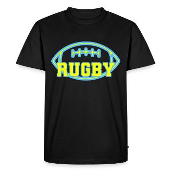 Rugby - T-shirt Premium bio Homme - noir - Devant - Nico (187cm)
