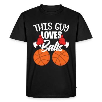 Basketball This Guy Love Balls Conception De Noël - T-shirt Premium bio Homme - noir - Devant - Nico (187cm)
