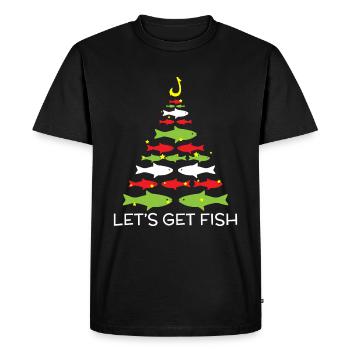 Obtenons Poisson Design De Noël Pour Le 25 - T-shirt Premium bio Homme - noir - Devant - Nico (187cm)