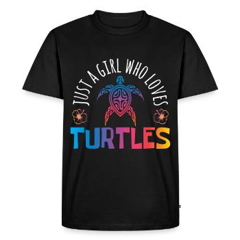 Just A Girl Who Loves Turtles Save A Turtle - Men's Premium Organic T-Shirt - black - Front - Nico (187cm)