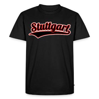 Lettrage Stuttgart Sport - T-shirt Premium bio Homme - noir - Devant - Nico (187cm)