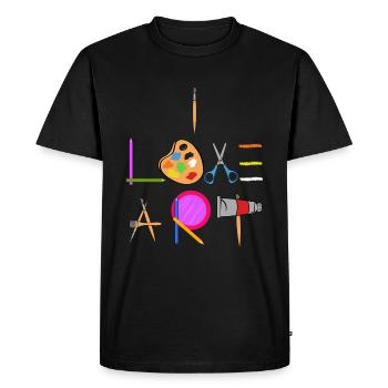 Artist Shirt For Painters "I Love Art" Tools - Men's Premium Organic T-Shirt - black - Front - Nico (187cm)