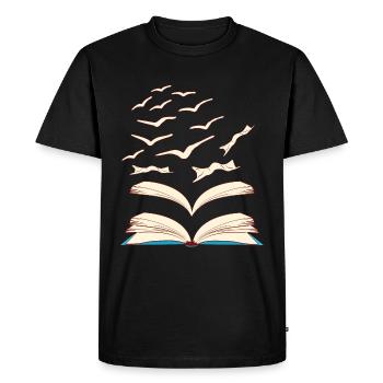 Bird Library Books Flying For Amazing People - T-shirt Premium bio Homme - noir - Devant - Nico (187cm)